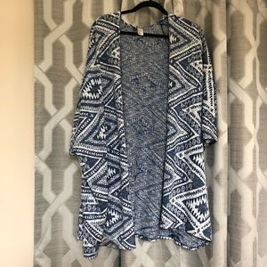 Blue and white cardigan